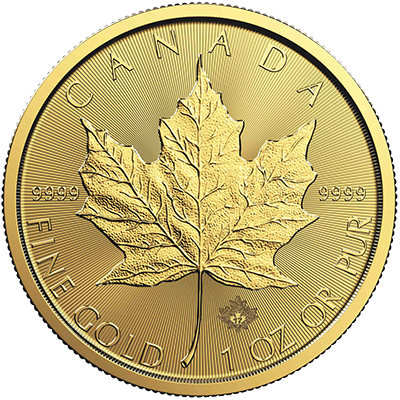 A picture of a Circulated 1 oz Gold Maple Leaf Coin (Random Year)